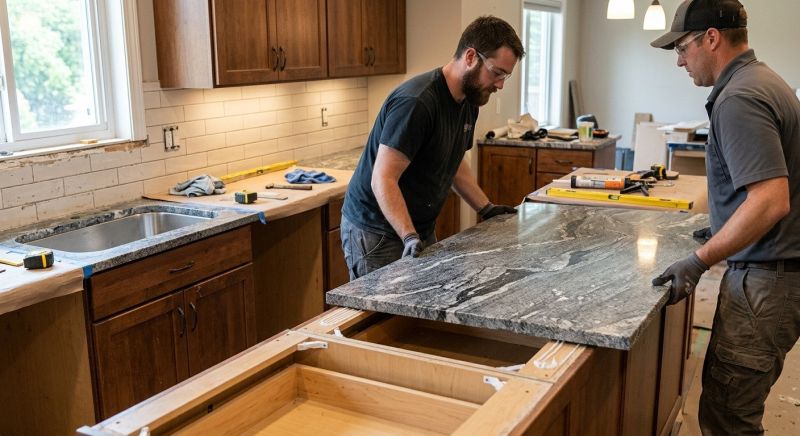 Granite Slab Installation in Roseville, CA